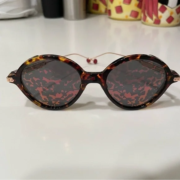 Christian Dior Umbrage Havana Brown Gold Sunglasses - Picture 2 of 12